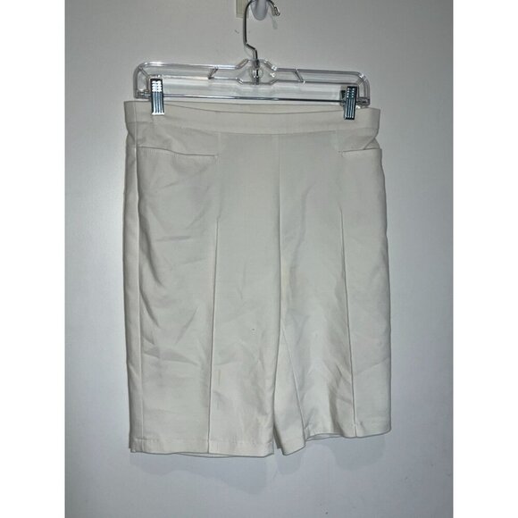 Akris Punto White Wool Box Pleated Two Zipper Pockets Skirt Women Size 6 - Picture 2 of 10